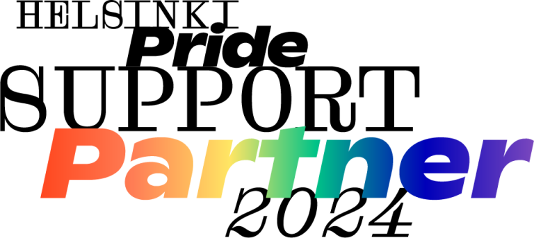Logo: Helsinki Pride support partner 2024.